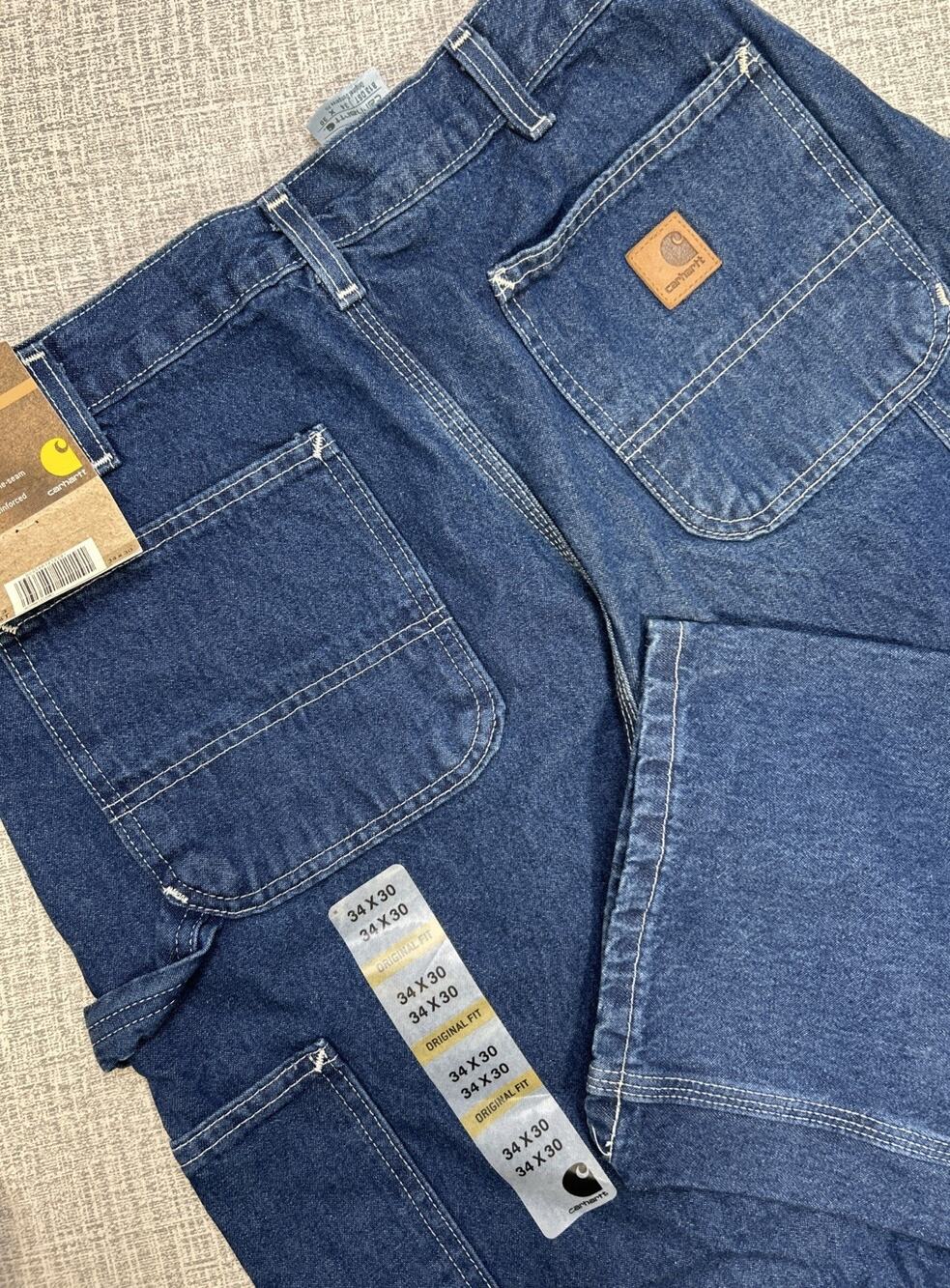 Carhartt Jeans Mens 32x30 Denim Original Dungaree Fit Carpenter Workwear B13 DST